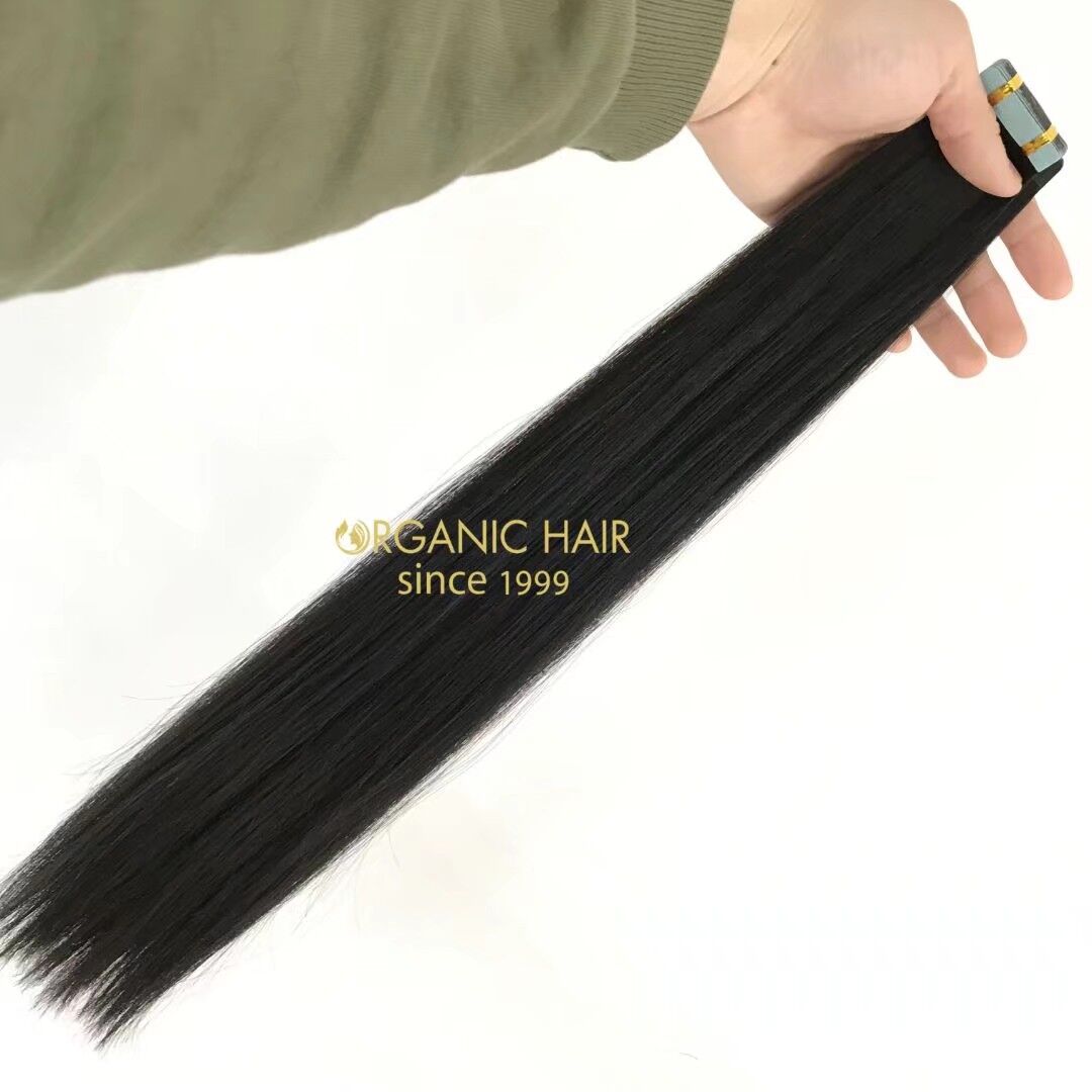 Black tape in and clip in hair extensions for high end market A162